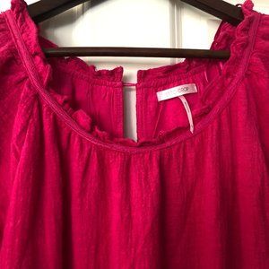 NWT Stitchdrop Midi Peasant Dress Pink Women's XS Casual Boho Short Sleeve